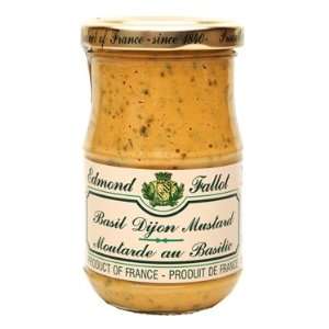 Basil Mustard Fallot French Dijon Moutarde au Basilic, 7 oz, Three 