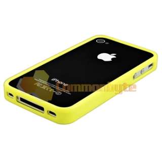 Black Chrome +Yellow Bumper Hard TPU Case Cover For iPhone 4 4S 