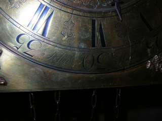 Houlden English British Tall Case Grandfather Clock Movement & Brass 