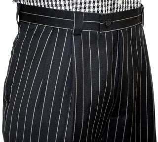 Deep Pleated Wide Leg Pants With Hook Fastener And Thick Belt Loops