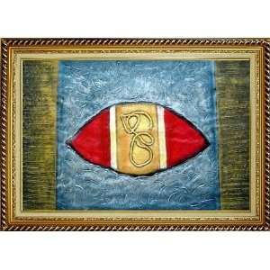  Texture Abstract Oil Painting, with Linen Liner Gold Wood 