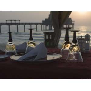 Table for Two on the Beach, Dubai, United Arab Emirates, Middle East 