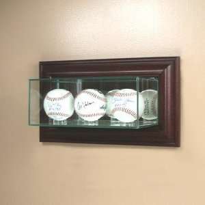  Wall Mounted Triple Baseball Display Case Sports 
