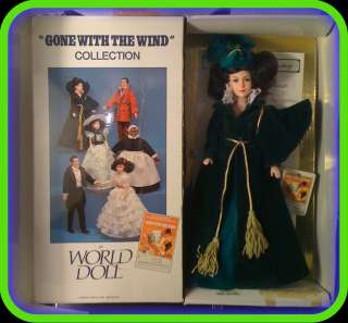 world doll from 1967 mgm of scarlett wearing her green velvet outfit 