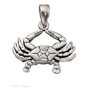  Sterling Silver 18 Box Chain Necklace With Crab Pendant Jewelry