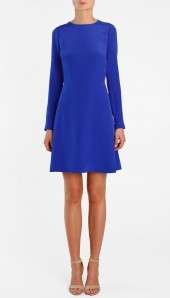 Tibi SILK CDC LONG SLEEVE DRESS In Pink and Blue $396 CRUISE 2012 