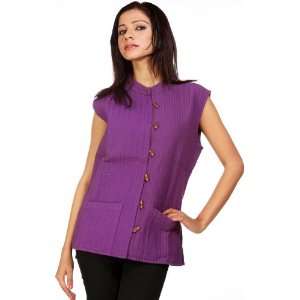  Plain Purple Reversible Waistcoat from Ranthambore   Pure 