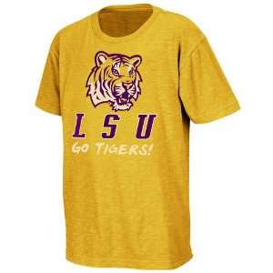    LSU Tigers Youth Cut Back T Shirt   Gold