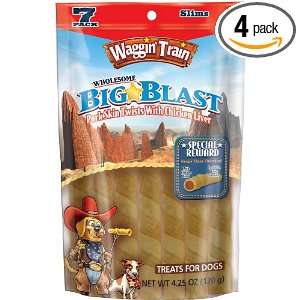Waggin Train Big Blast Dog Treats, Chicken, 7 Count Package (Pack of 