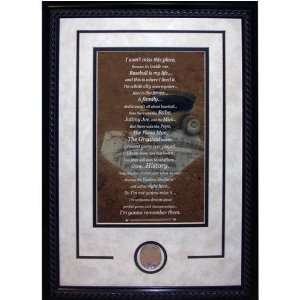  Yogi Berra 14x20 Framed Quote w/ Authentic Dirt From 