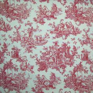 Waverly Sweet Pastimes Red Crimson Toile fabric BTY  
