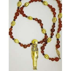  Sekhmet Pendant with Carnelian Beads 
