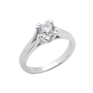   Certified (Clarity Enhanced) Solitaire Diamond Engagement Ring in 18KW