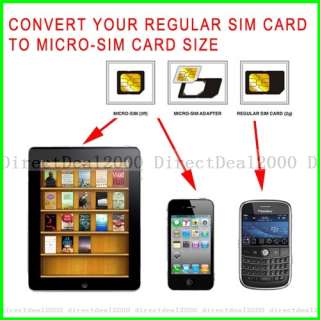 MicroSIM to Regular SIM Card Converter for iPad iPhone4  