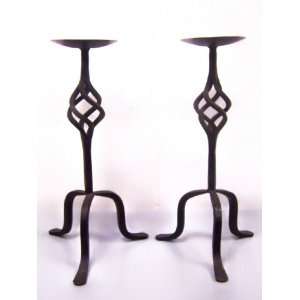  Pair of Wrought Iron Candle Holders 