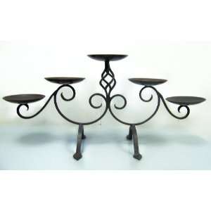  5 Candle Wrought Iron Fireplace Candle Holder 