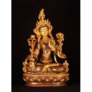  White Tara Partially Gold Gilded in Copper 9 Everything 