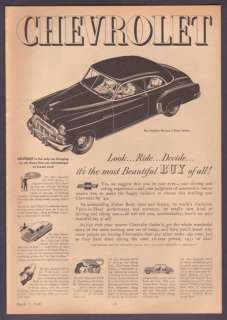 1949 Chevrolet Styleline DeLuxe 2 Door Sedan print ad  