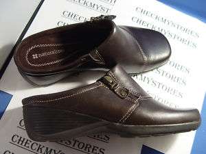 NIB NATURALIZER adile  brown LEATHER CLOGS 7.5 W  