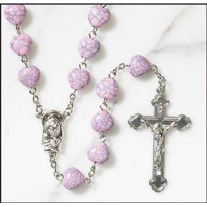 Blessed By Pope Benedict XVI Breast Cancer Pink Ribbon Crackled Heart 