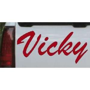  Vicky Car Window Wall Laptop Decal Sticker    Red 34in X 