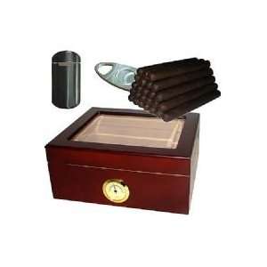 Combo Ready to Go   20 Churchills Pedro Estevez, humidor, lighter 