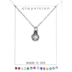  Clayvision Volleyball/Water Polo Charm Necklace with No 