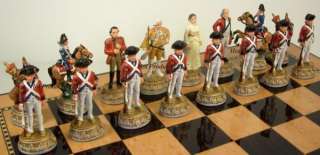 American Independence Revolutionary War METAL chess set  