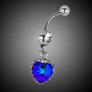 Sexy Surgical Stainless steel Crystal Navel Ring S021  