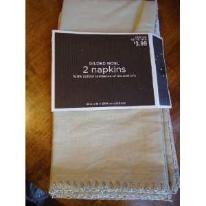 Target Gilded Noel Trend Run Pack of 2 Gold Napkins with silver thread 