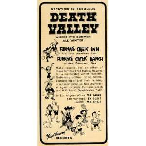 1964 Ad Death Valley Furnace Creek Ranch Fred Harvey   Original Print 