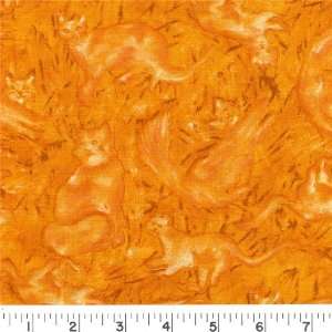  45 Wide CAT FANCIES   AMBER Fabric By The Yard Arts 