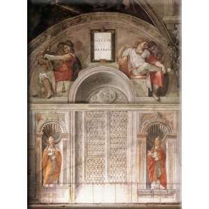  Lunette and Popes, Sistine Chapel 12x16 Streched Canvas 