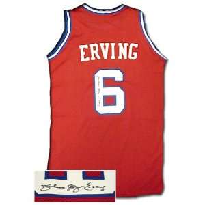  Julius Dr. J Erving Signed Authentic 76ers Red Jersey 
