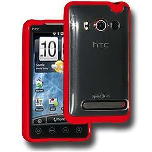 New Amzer Tpu Hybrid Case Red For Htc Evo 4G Glamorous Classic Crystal 