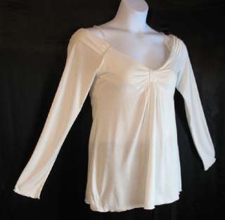 Moda International Cream Empire Waist Tunic Bra Top L 6 8 apprx 