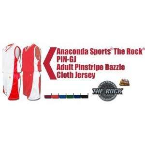  Anaconda Sports Adult Pinstripe Dazzle Cloth Jersey White 