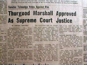 1967 African American newspapers THURGOOD MARSHALL 1st Negro US 