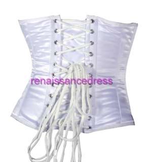 Satin steel boned corset lacing waist training cincher  