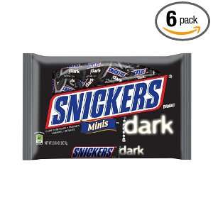 Snickers Dark Chocolate Miniatures Candy, 10.5 Ounce Packages (Pack of 