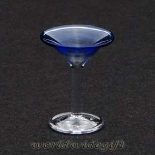 Blue Wine Blown Glass Art Dollhouse Miniature Dolls #W4  