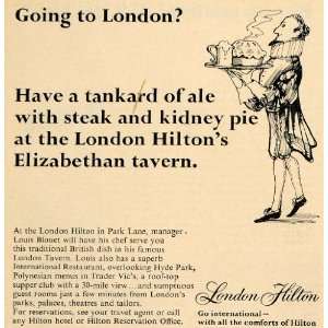  1965 Ad London Hilton Hotel Park Lane Pie British Dish 