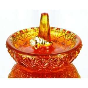  Fenton Art Glass   3 Ringtree in Orange Slice