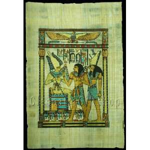  ancient artwork  King Ramses & God Osiris And God Horus 