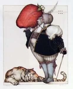 Michael Parkes THE STRAWBERRY COLLECTOR framed VRY RARE  