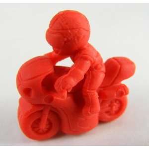  Bike Rider Pencil Top Erasers. Red & Green. 2 Pack. 4 