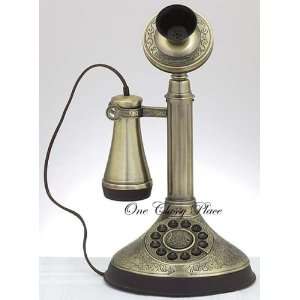  Antique Brass Collectors Candlestick Telephone Kitchen 