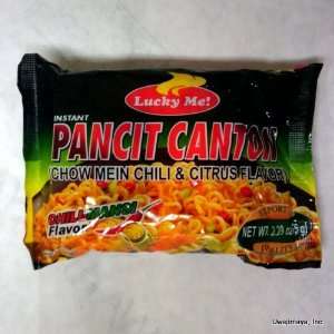 Lucky Me   Instant Pancit Canton   Chow Mein Chili & Citrus Flavor (2 