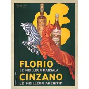  Florio e Cinzano by Leonetto Cappiello 38.25X50.75. Art 