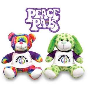  DC Peace Pals green PUPPY or tie dyed TEDDY bear Toys & Games